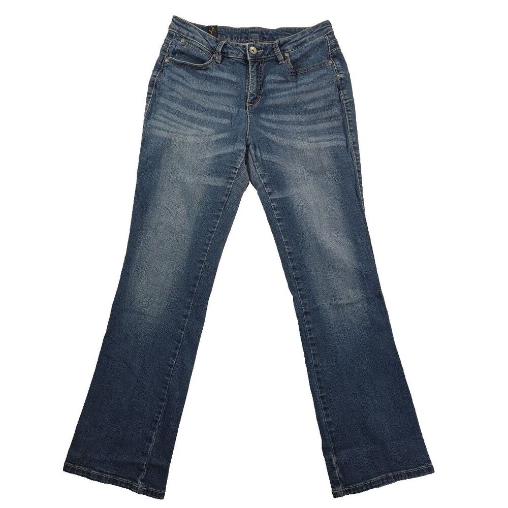 Aura by Wrangler Straight Leg Bootcut Women's Size 8 Cowgirl Blue Denim Jeans